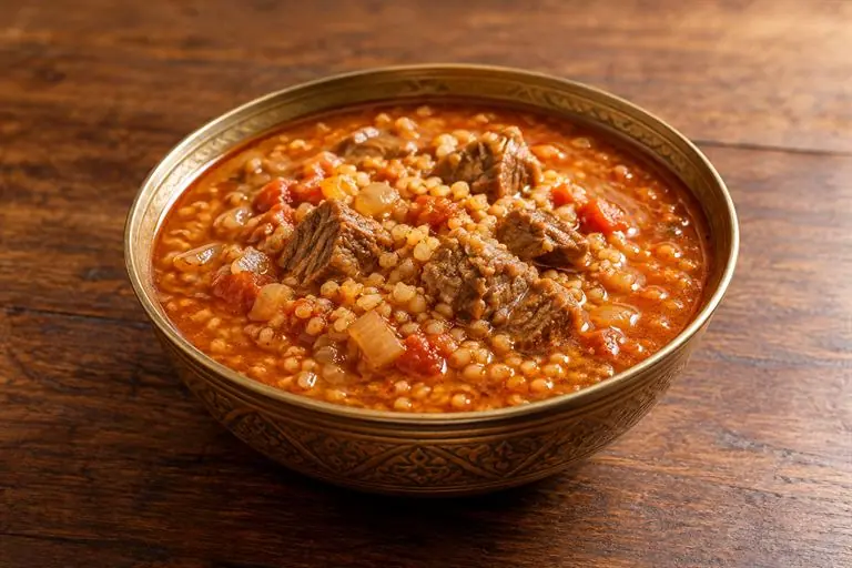 Shorbat Hab (Cracked Wheat Soup with Meat)