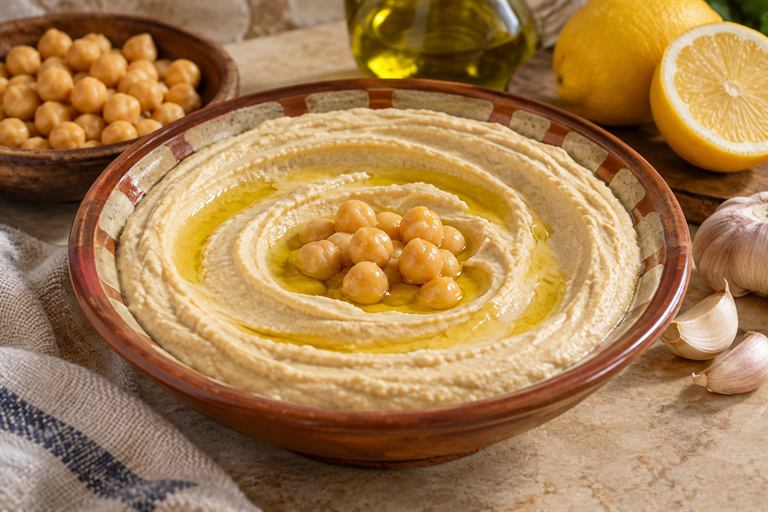 حمص بالطحينة