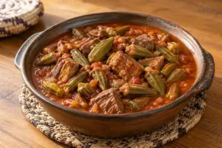 Okra Idam (Hijazi Okra & Meat Stew)