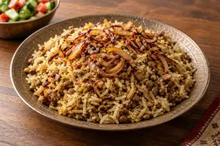 Maadous (Rice with Lentils)