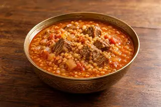Shorbat Hab (Cracked Wheat Soup with Meat)