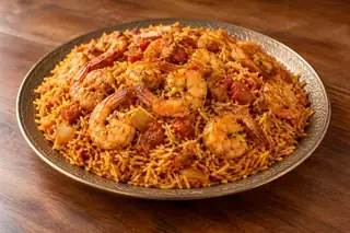 Shrimp Majboos (Gulf Spiced Rice with Shrimp)