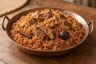 Hasawi Red Rice with Lamb