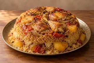 Chicken Makmoora (Upside-Down Rice)