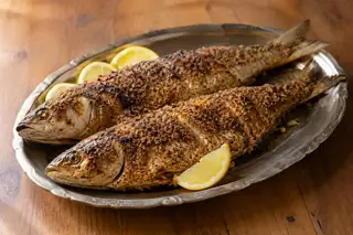 Bran-Crusted Grilled Fish (Samak bel Radda)