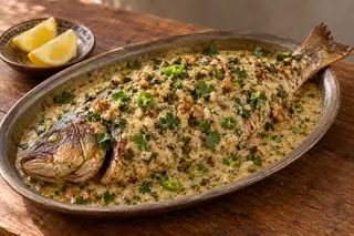 Samkeh Harra (Spicy Tahini Fish)