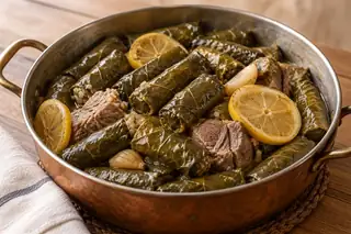 Warak Enab with Meat (Stuffed Vine Leaves)
