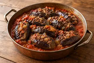 Sheikh El Mahshi (Stuffed Eggplant)