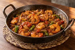 Adeni Shrimp Muqalqal (Spiced Shrimp Stir-Fry)