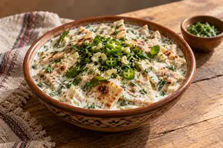 Shafoot (Lahoh in Spiced Yogurt)